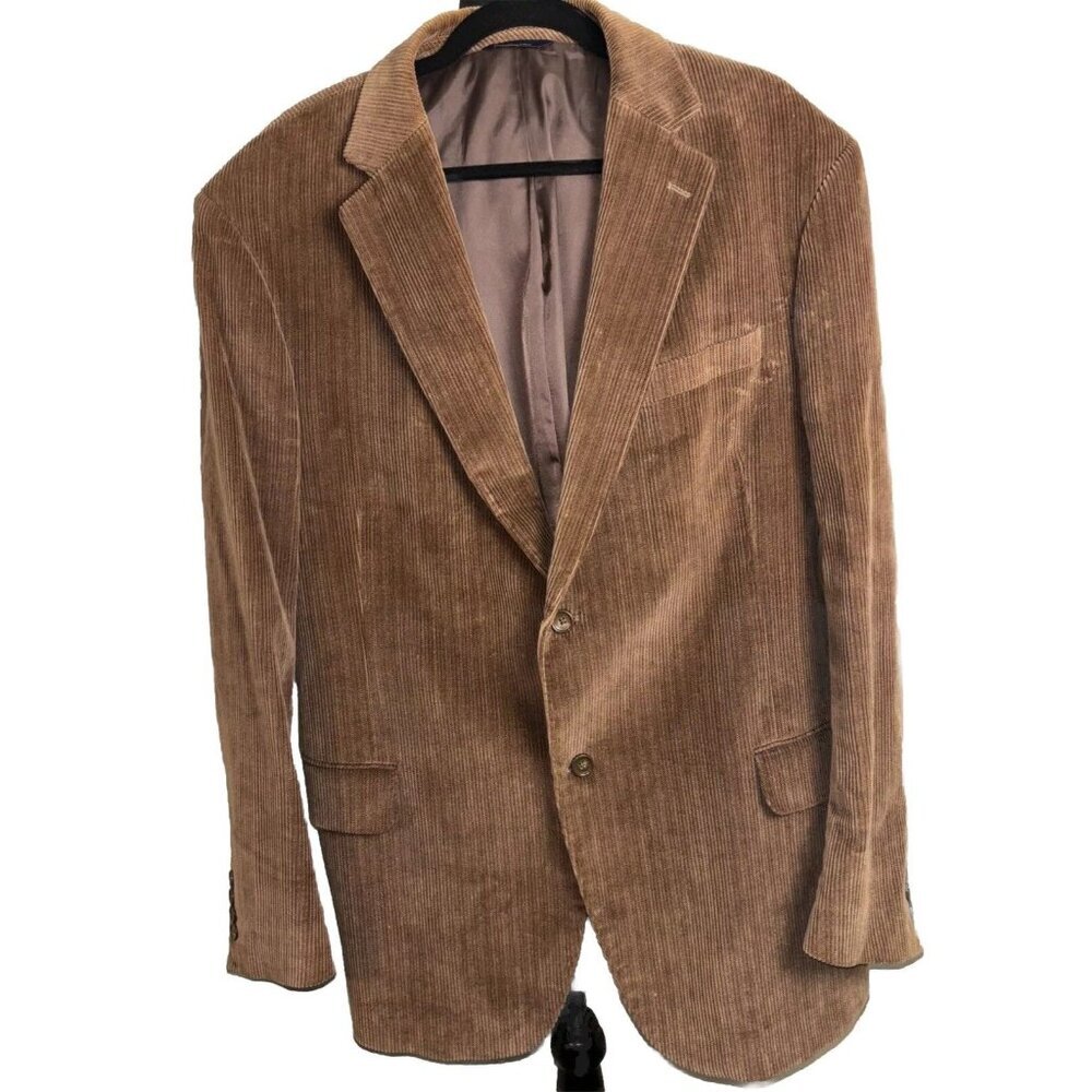 Men’s Dockers Corduroy Tan Jacket 46 R‎ 2 Button Preppy Classic Academic